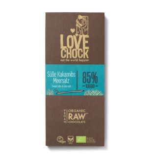 lovechock Chocolat cru aux éclats de cacao & sel marin 86%