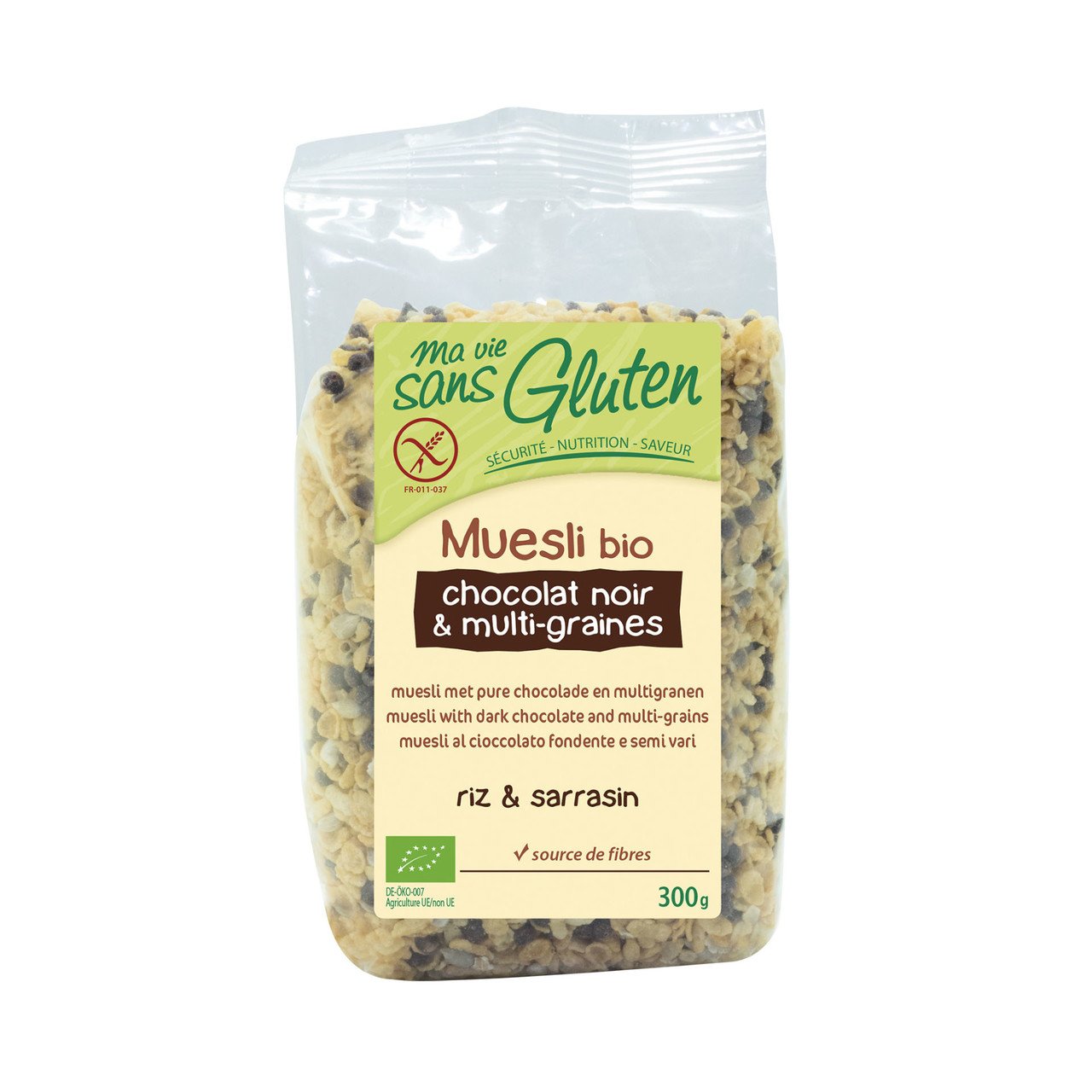 Ma vie sans Gluten Muesli chocolat noir & multi-graines, sans gluten