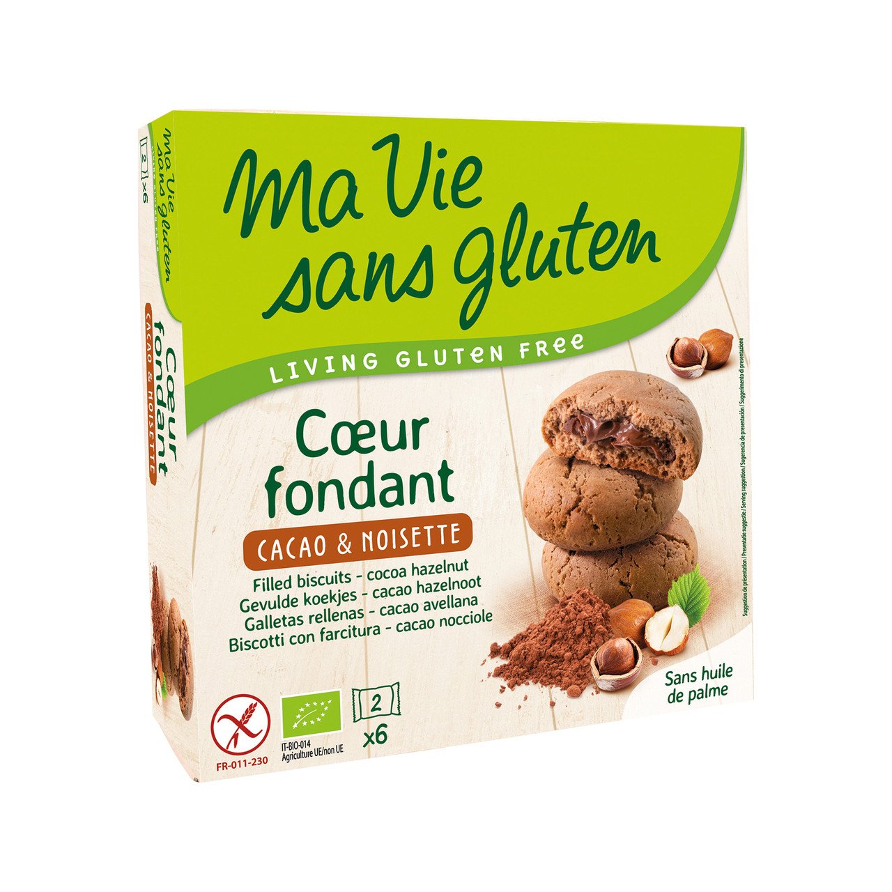 Ma vie sans Gluten Coeur fondants cacao/noisette, sans gluten