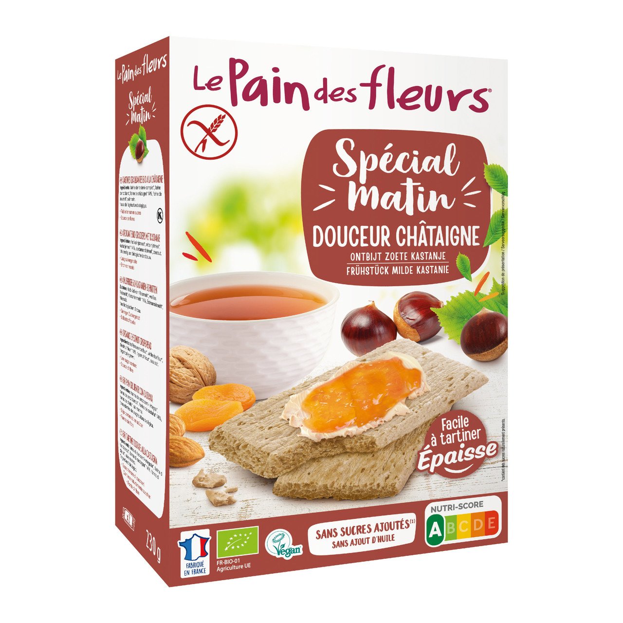 Le Pain des Fleurs Pain croustillant spécial matin á la Châtaigne