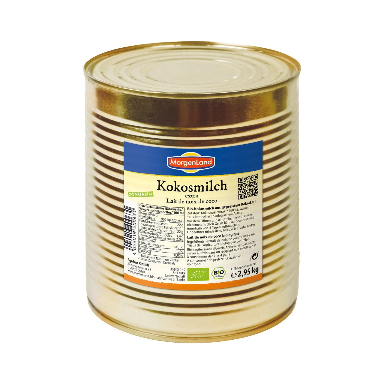 Morgenland Lait de coco (22% mat.grasse)