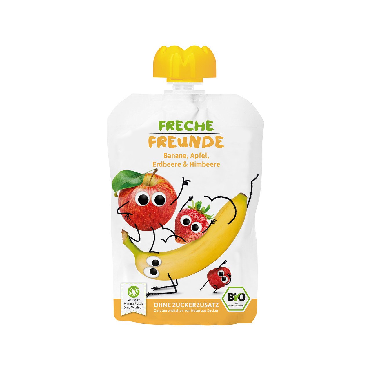 Freche Freunde Compote pomme, banane, fraise & framboise