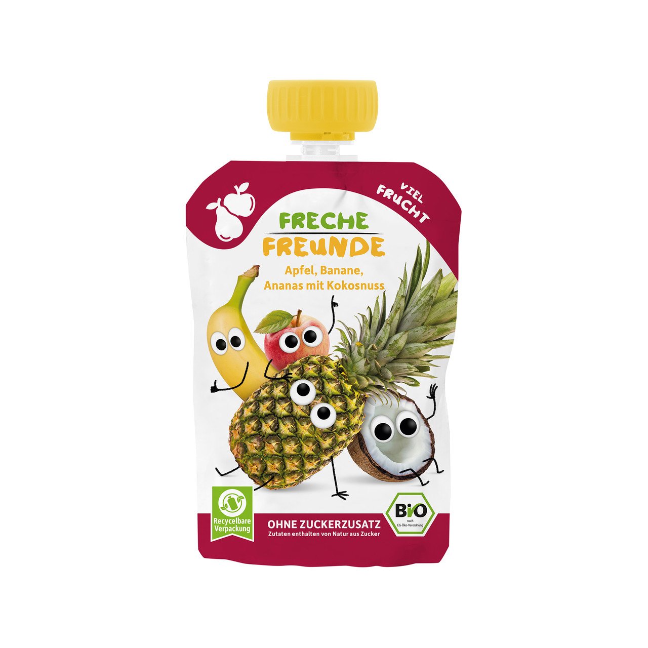 Freche Freunde Compote pomme, banane, ananas & noix de coco