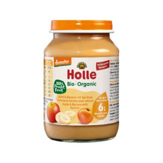Holle Babyfood Petits pots pomme et banane avec abricot