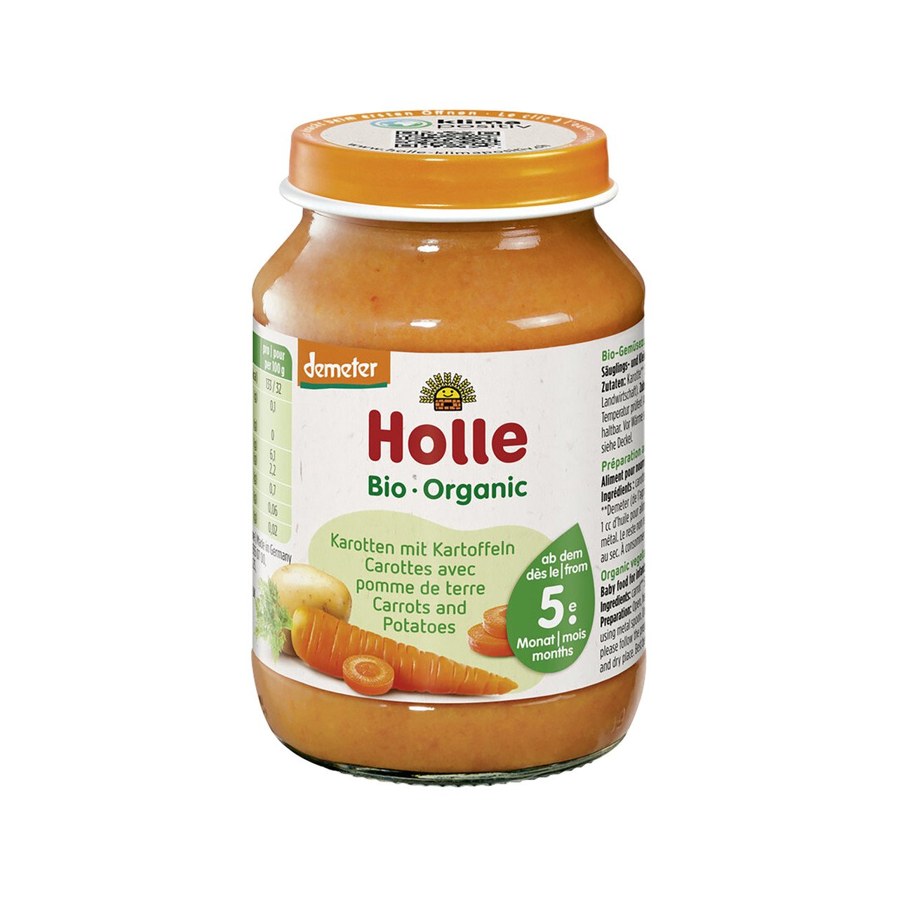 Holle Babyfood Petits pots carottes avec pomme de terre