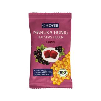 Hoyer Pastilles pour la gorge au miel de manuka Cassis