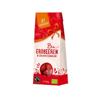 Landgarten Fraises enrobées de chocolat blanc au citron et aux baies