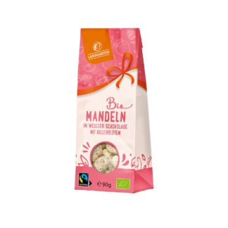 Landgarten Amandes dans du chocolat blanc au citron et pétales de rose