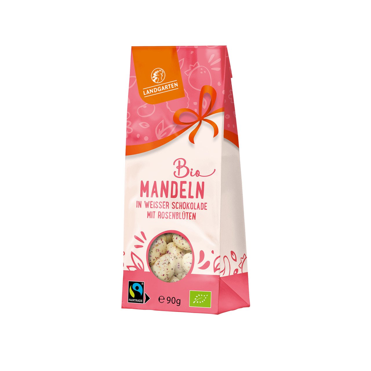 Landgarten Amandes dans du chocolat blanc au citron et pétales de rose