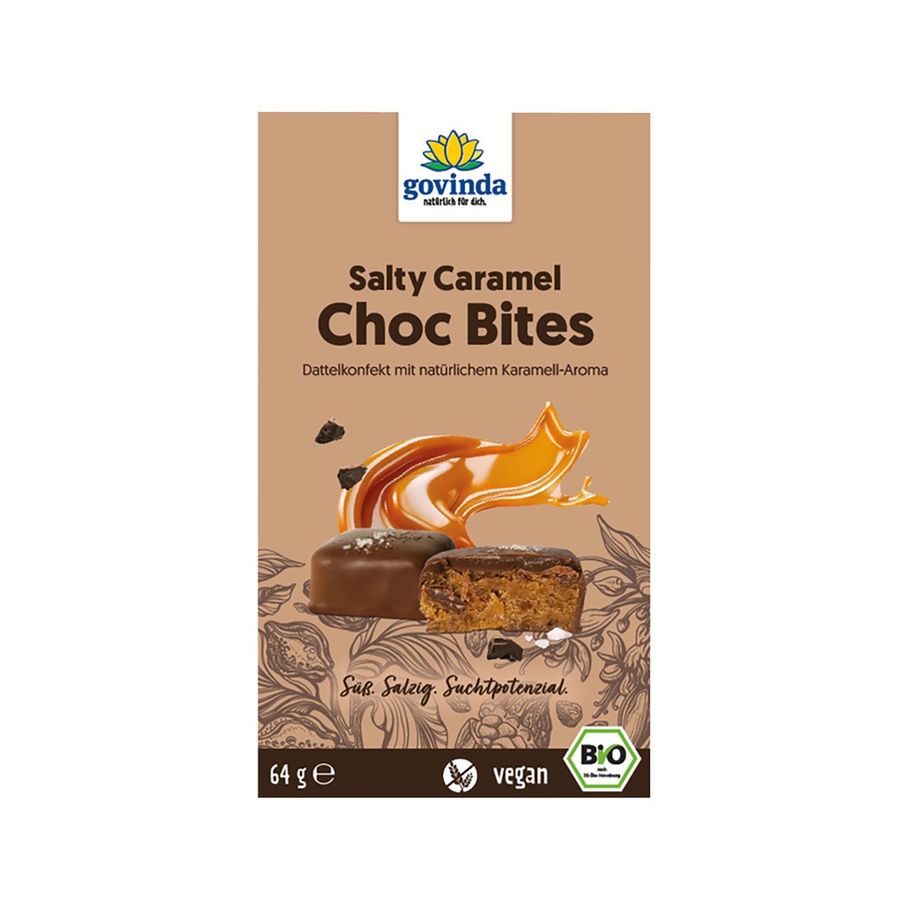 Govinda Choc Bites aux dattes, Salty Caramel