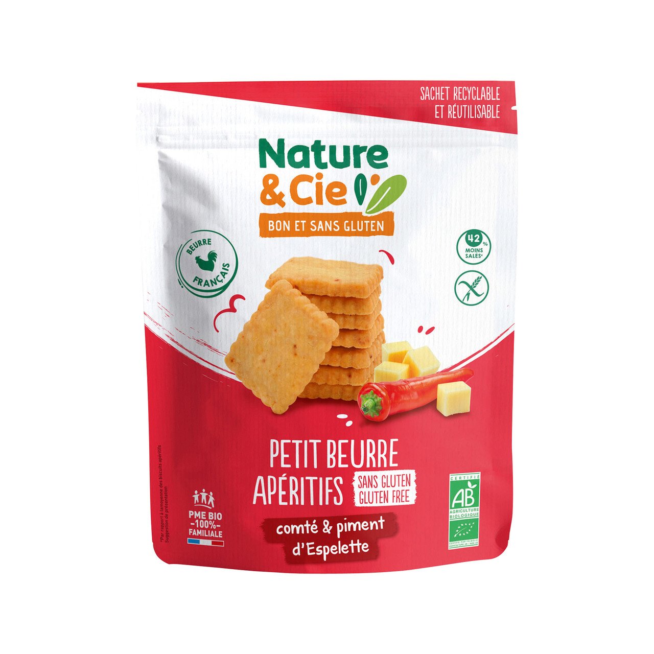 Nature et Cie Petit beurre apéritif Comté-Piment d'espelette