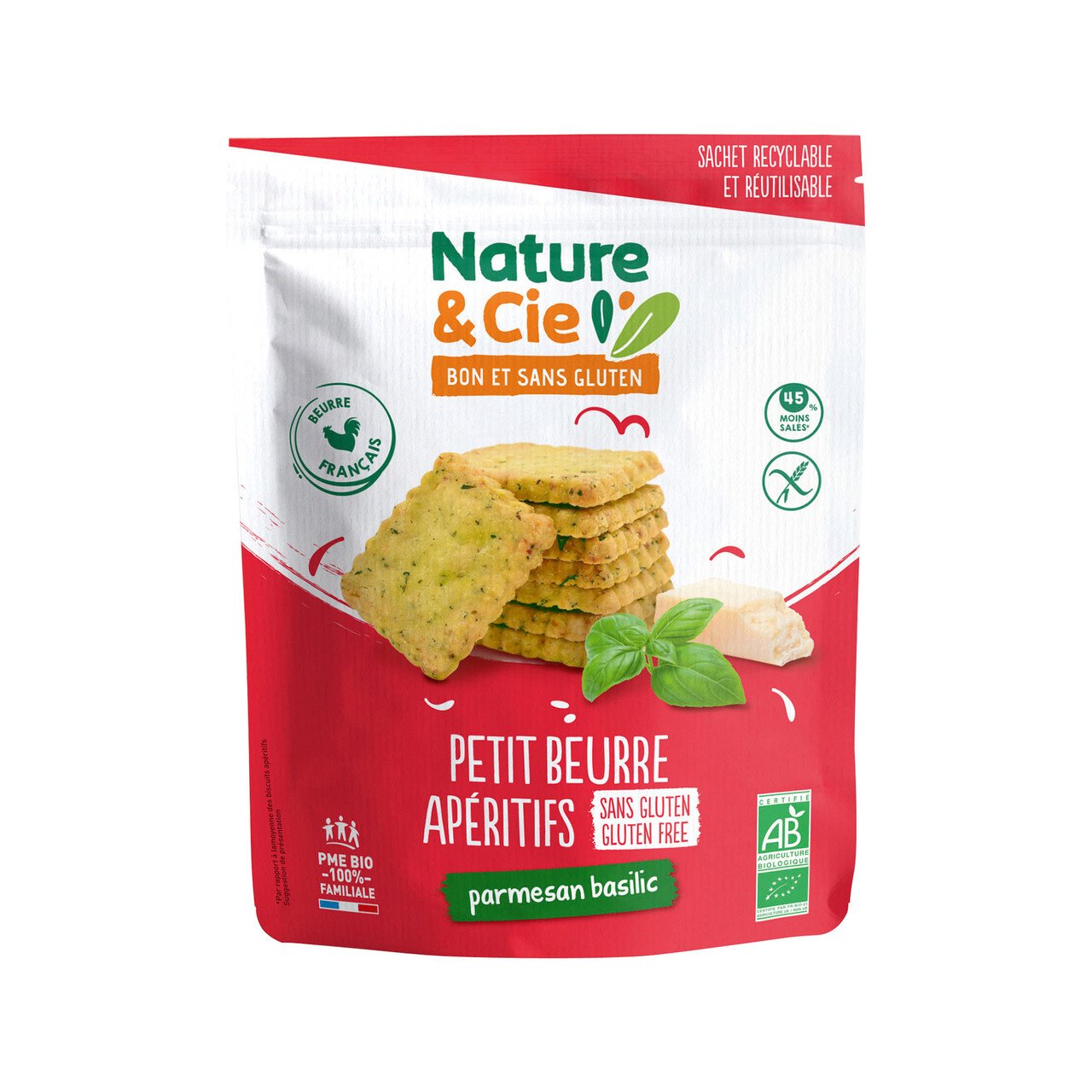 Nature et Cie Petit beurre apéritif Parmesan-Basilic
